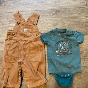 Carhartt Infant Overalls & Short Sleeve Shirt 3 Months